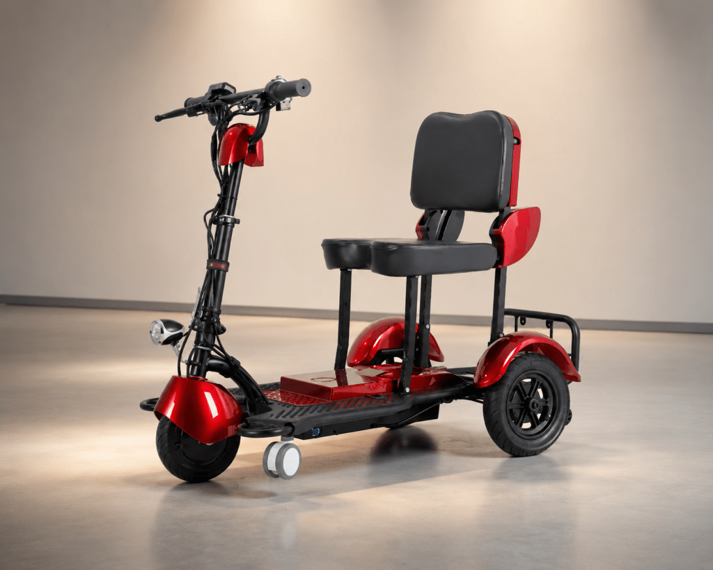 Rode opvouwbare scootmobiel